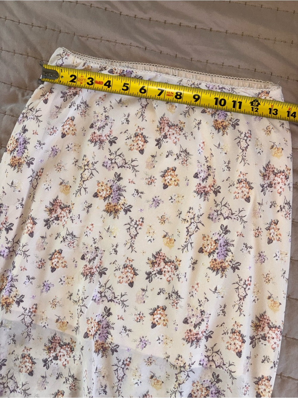 wild fable Cream Maxi Skirt with Purple & Yellow Floral Print - Picture 2 of 7